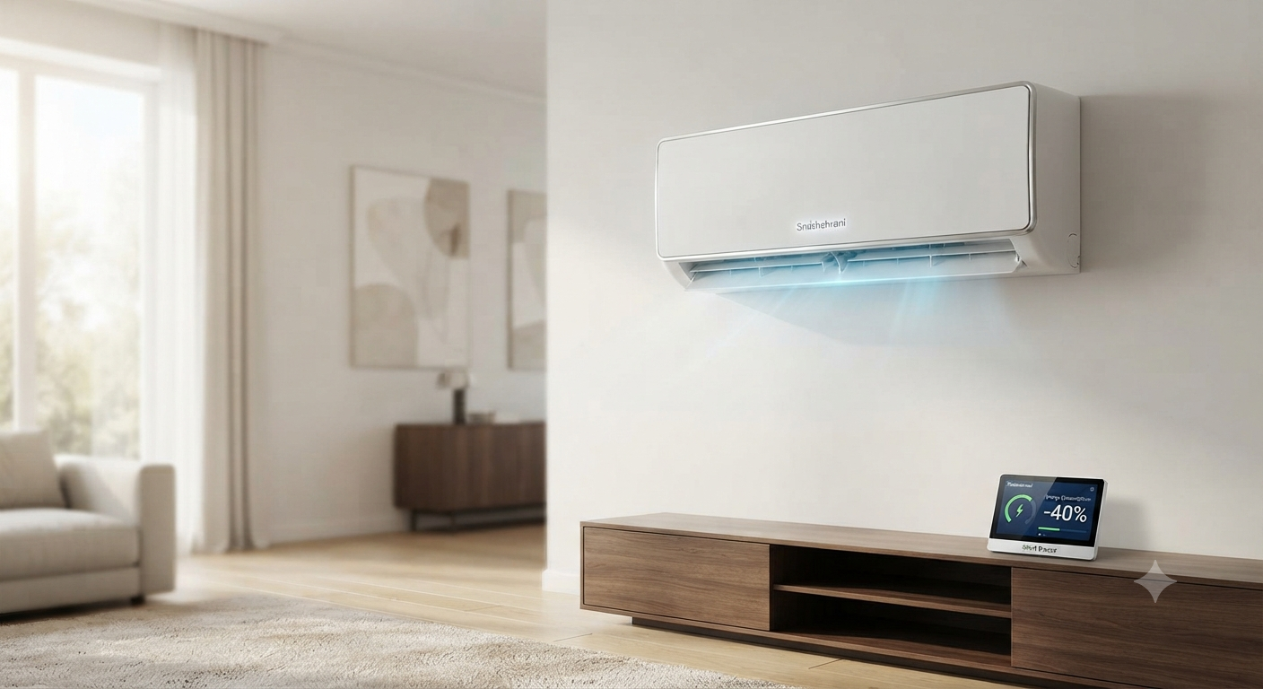 Smishehrani premium wall-mounted AC unit with smart energy-saving display